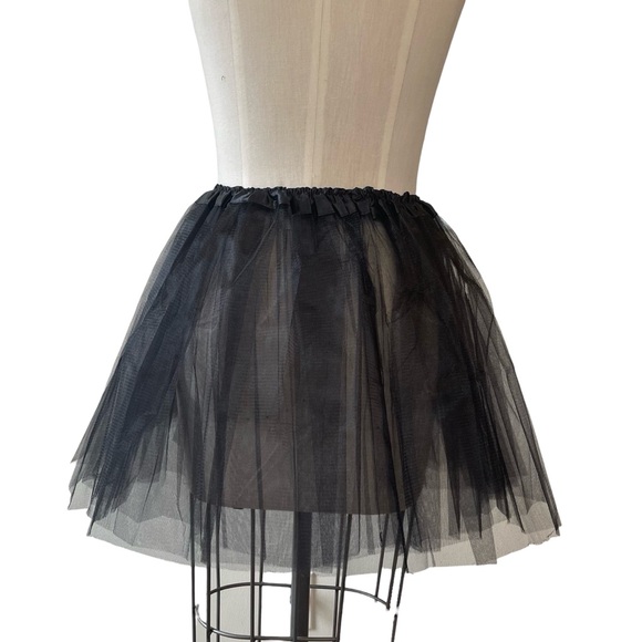 ❤️ NEW! Balletcore Punk Grunge Goth Black Tulle Mini Tutu Petticoat Skirt - Picture 5 of 9